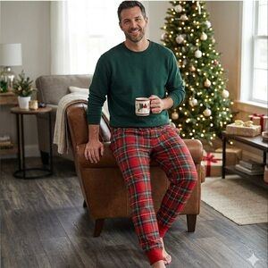 Old Navy red & green lounge pants